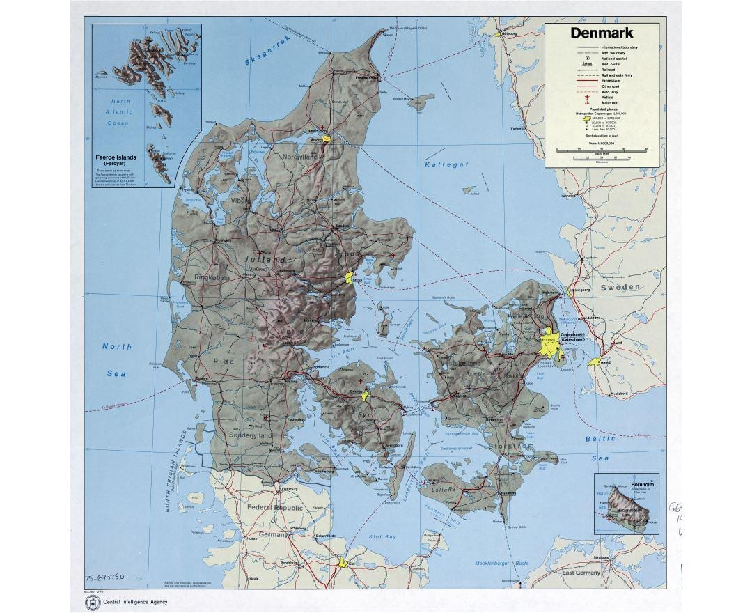 แผนที่ของสนามบินในเดนมาร์ก
