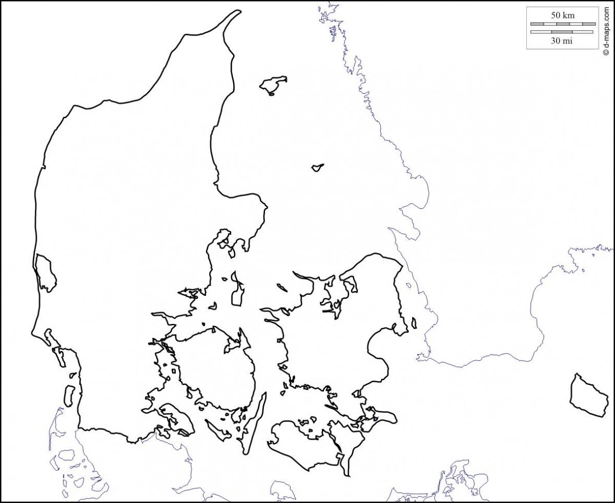 แผนที่ของเดนมาร์กเส้น