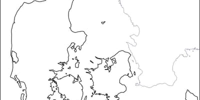 แผนที่ของเดนมาร์กเส้น