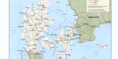แผนที่ของเดนมาร์กมหาสมุทรงชายหาดวันหยุดของพาร์ค 