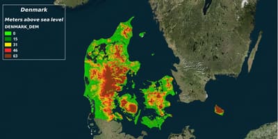 แผนที่ของเดนมาร์กอากาศ 