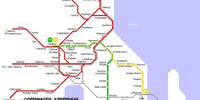 แผนที่ของเดนมาร์กเมโทร 