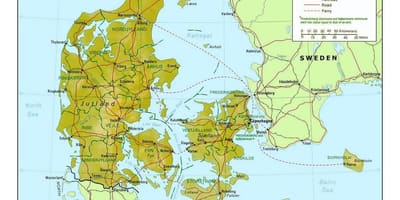 แผนที่ของเดนมาร์ก kommune