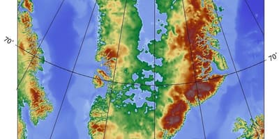 แผนที่ของเดนมาร์ก topographic